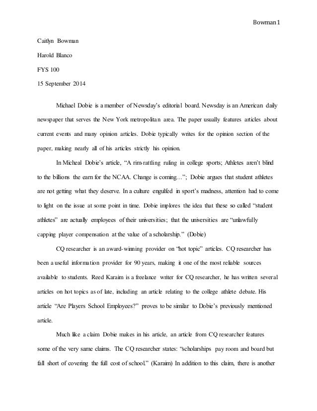 what makes a good athlete essay
